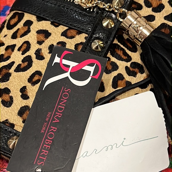 NWT Sondra Roberts Studded Leopard Clutch Chain Crossbody Bag - Picture 3 of 4